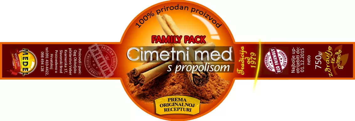 Cinnamon honey with propolis- 750g