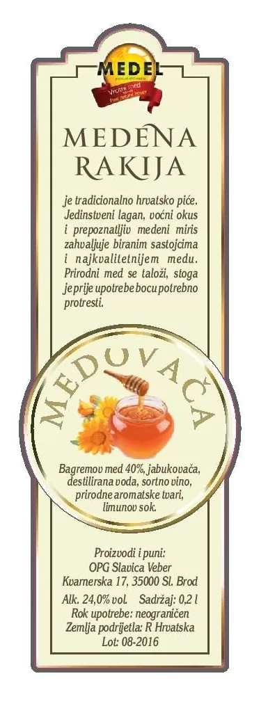 Honey schnapps 0,2 l (gift bottle Croatia)