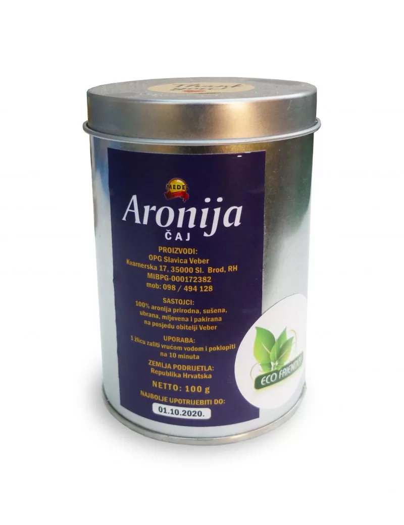 Aronia tea -powder Aronija čaj-limenka 100 g.
